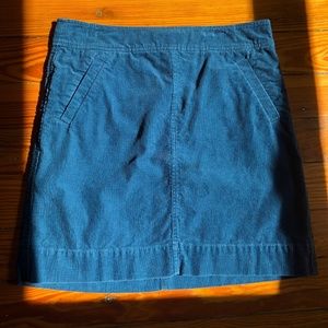 LOFT Corduroy Skirt, Teal, Size 4